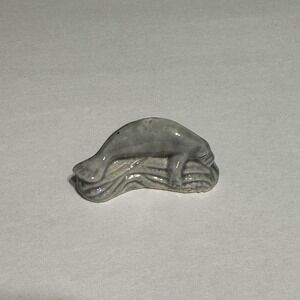Wade Whimsies Red Rose Tea Manatee Ceramic Figurine Grey Blue Miniature Marine